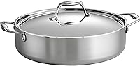 Vista 15 de Tramontina Signature - Cacerola con revestimiento tricapa de acero inoxidable de 6 cuartos con tapa, olla lista para inducción, apta