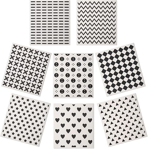 Miniatura 12 de Lucomb Paños de cocina suecos para cocina, paquete de 8 trapos reutilizables de cocina de secado rápido, toallas de limpieza surtidas