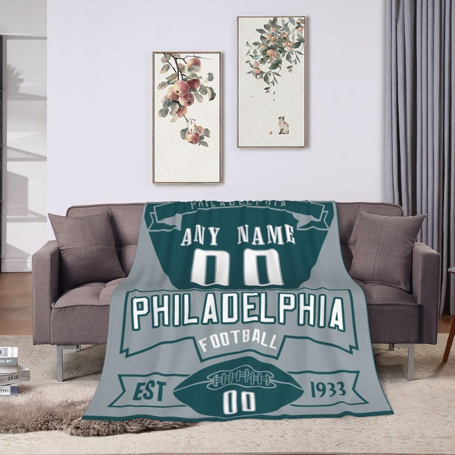 Custom Football City Blanket for Bed Winter Throw Blankets