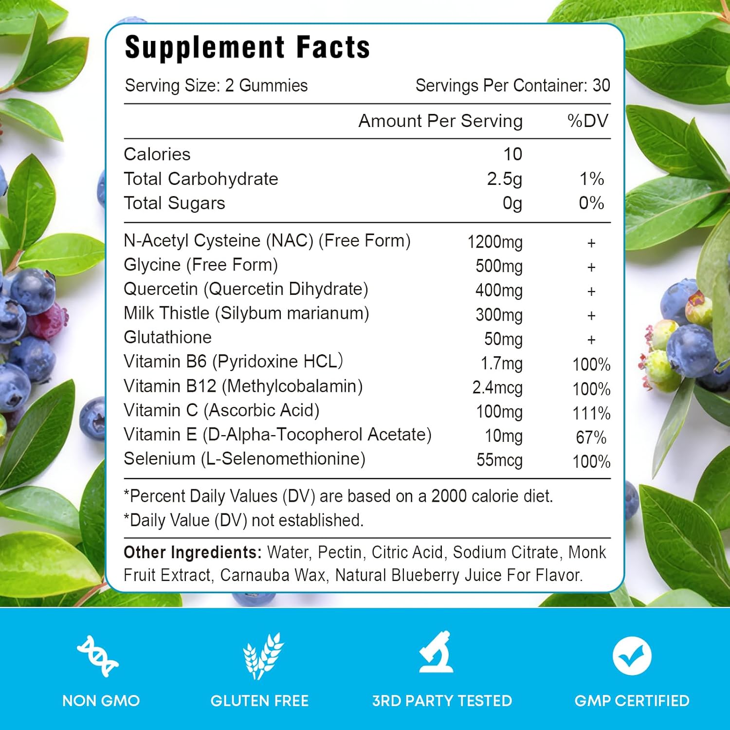 NAC Gummies, NAC Supplement with Milk Thistle, Selenium, B6, B12 - Antioxidant, Immune Support - N Acetyl Cysteine 600 mg per Gummy - 2 Month Supply, 120 Cts