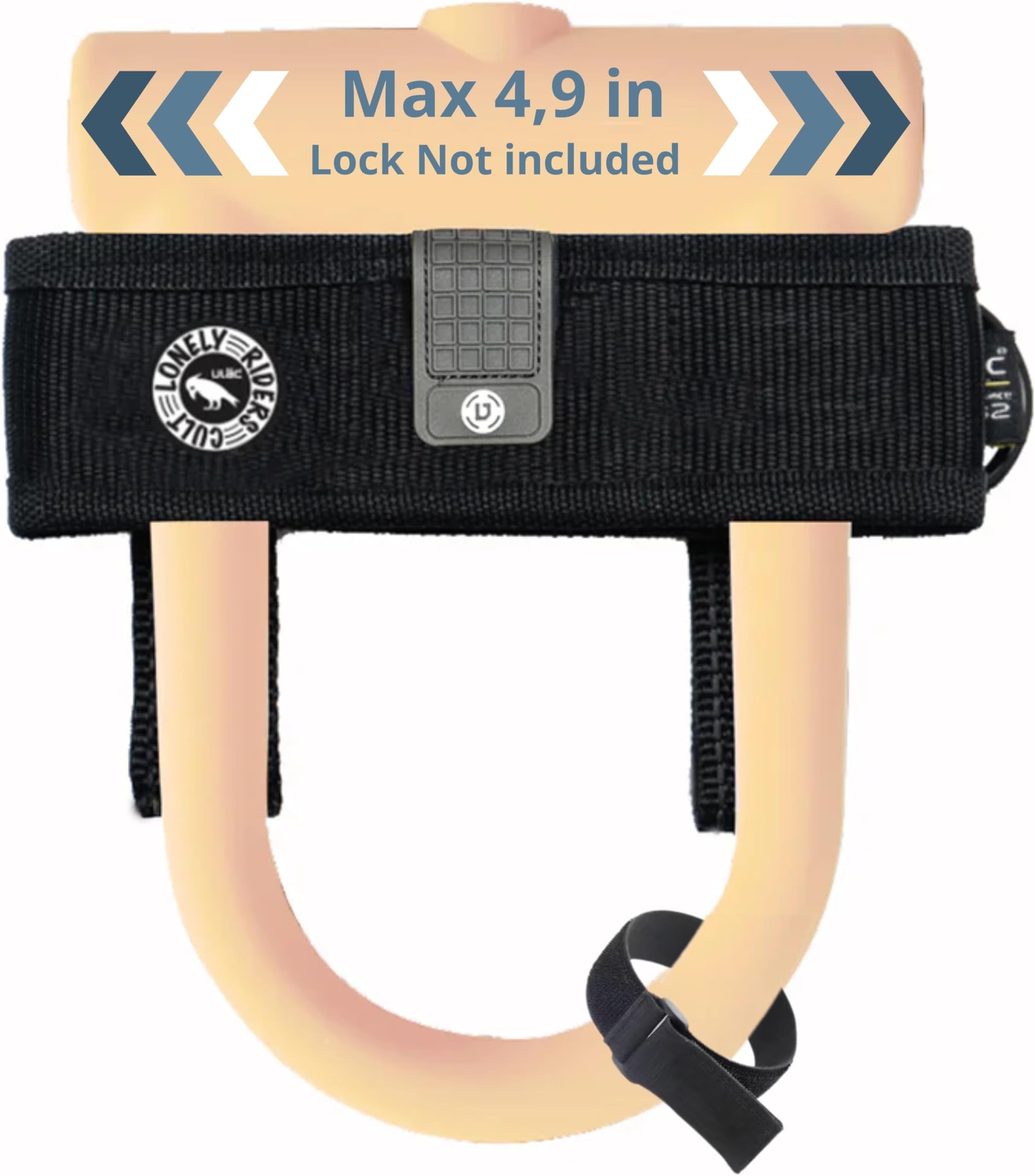 ULAC - Adjustable U D Lock Holder Maximum Width 5 Inches | Compatible with Bicycles High Durability Lightweight 0.12 lbs | Sturdy Nylon Material Easy Mount Frame Handlebar Universal