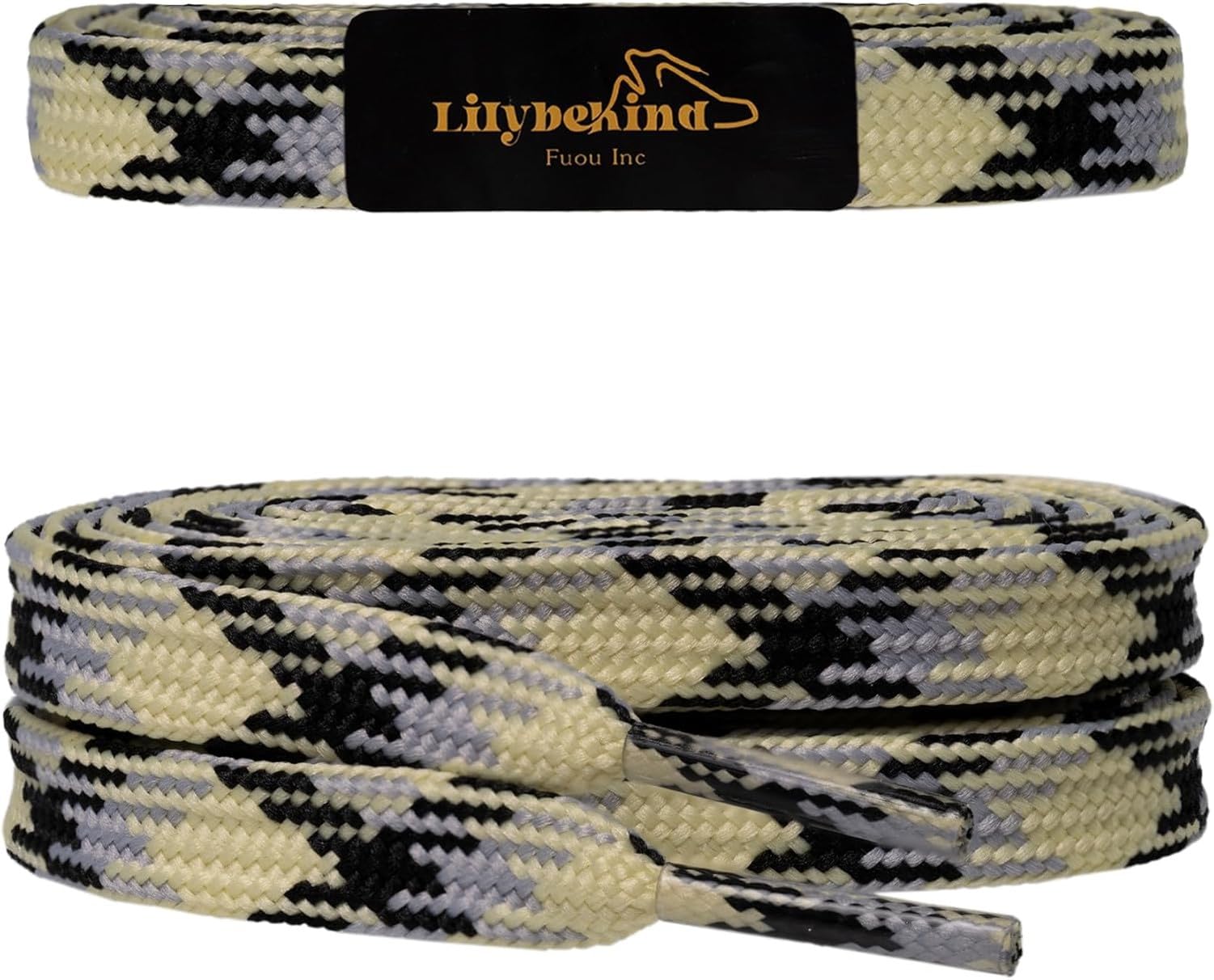 WOMGKDA 5/16 Inch 51 Inch Colored Flat Replacement Shoelaces for Sneakers Casual Shoes, Yellow Black Grey