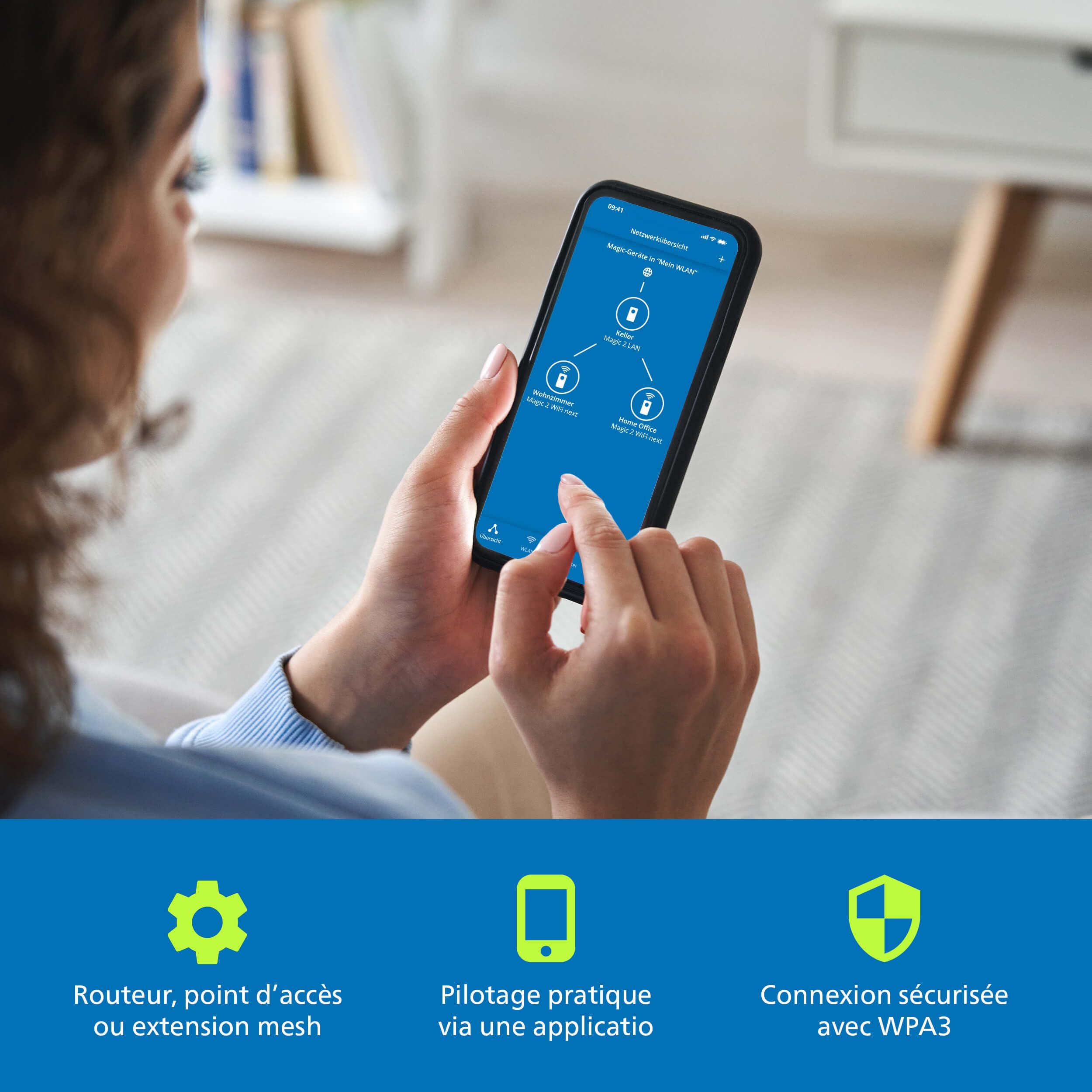 devolo WiFi 7 BE6500 Router, Le routeur Wi‑FI pour la Fibre et Les connexions câble, Jusqu’à 6.500 Mbit/s, connectivité LAN 2,5 Gbit/s, Blanc