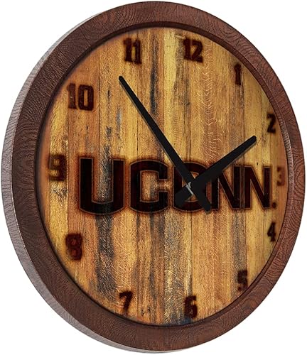 Miniatura 472 de The Fan-Brand NCAA Oklahoma Sooners: Faux Barrel Top Wall Clock Sports Team Bar Sign Décor - Home Man Cave, Party Decoration - Made On Demand