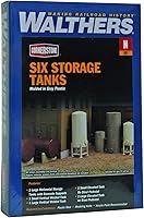 Vista 2 de Walthers Cornerstone Tanques de almacenamiento modulares escala N pkg(6)