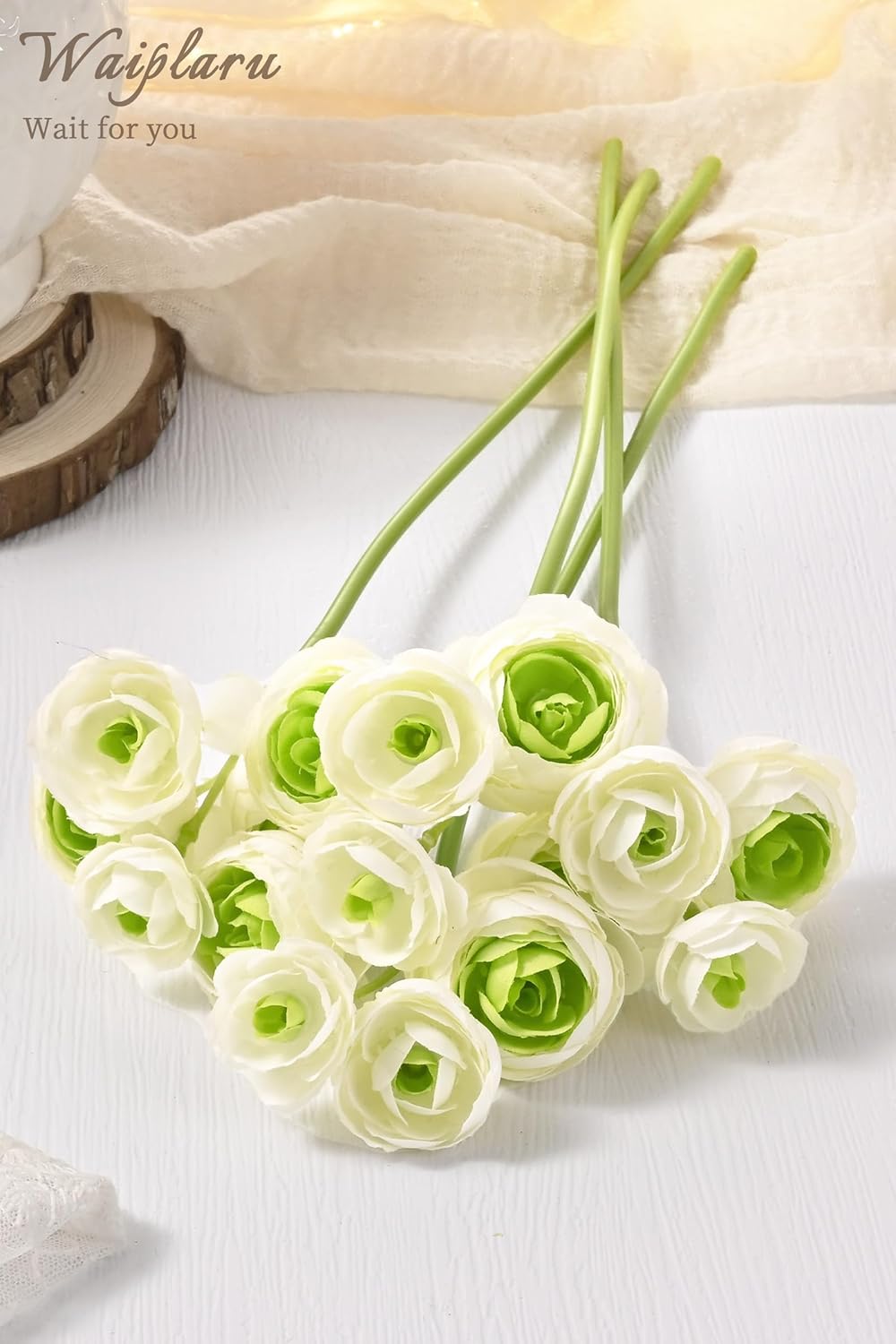 Waipfaru Ranunculus Artificial Flowers, 18Pcs 14In Fake Peonies Artificial Flowers, Faux Flower for Vase Silk Flower Real Touch Faux Peony Bulk for DIY Wedding Bouquet Home Bridal Shower Decor - Image 9