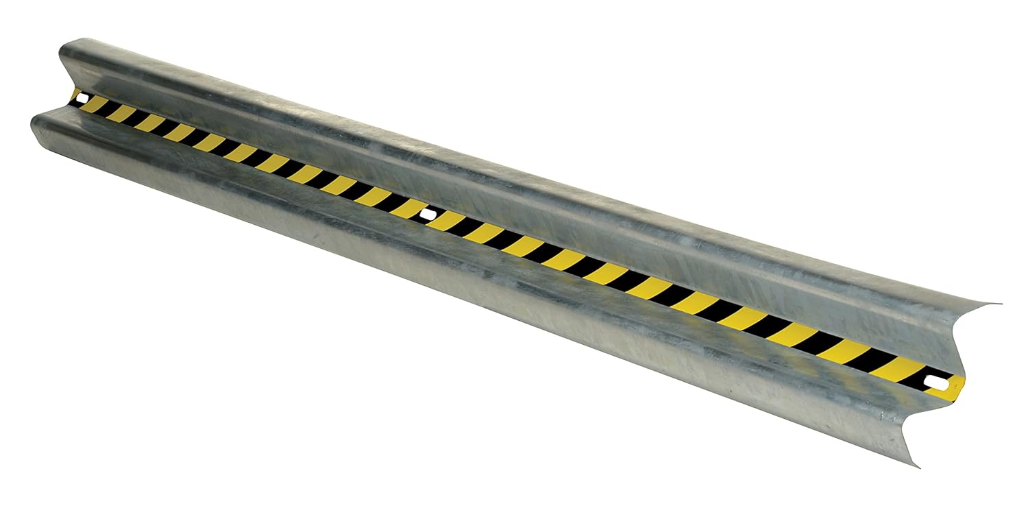 Vestil GR-H2R-BO-12-HDG Galvanized Steel Straight Guard Rail 144 In. Length Gray