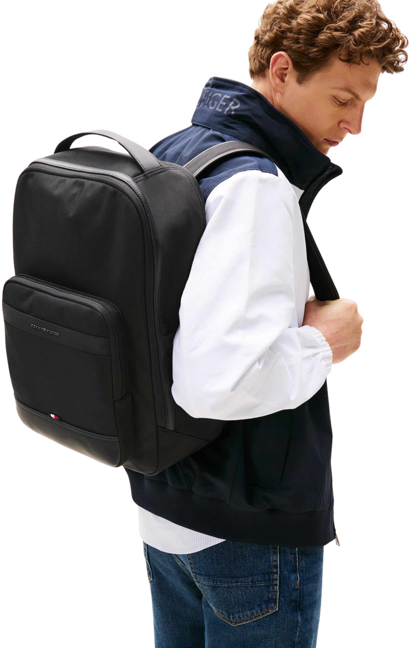 Tommy Hilfiger Herren Rucksack Nylon Travel Elegant, Schwarz (Black), Einheitsgröße
