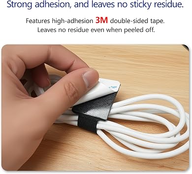 Under Desk Cable Management Holds Up to 15~20 Cords, Enhanced Wire Holder, Adhesive Cable Clips, Home Office Essentials (20, Black, 3.54inch)