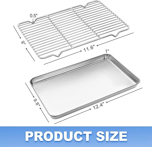 Miniatura 2 de Zacfton - Bandeja para hornear con estante de 124 x 10 x 1 pulgada bandeja de horno de tostadas con estante de enfriamiento bandeja de cuarto de