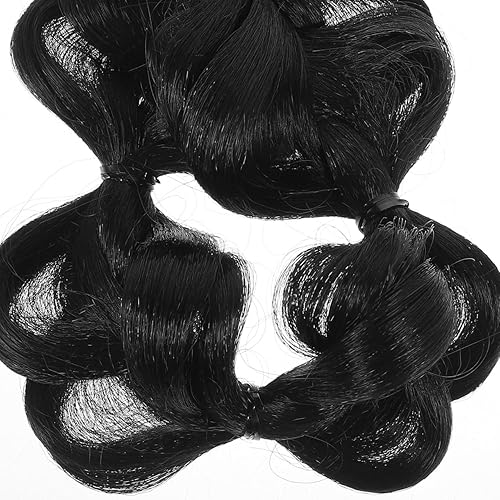 Miniatura 6 de 2 piezas de peluca de burbujas trenzadas cola de caballo linternas decorativas negro Cosplay peluca sintética trenza cola de caballo extensiones de