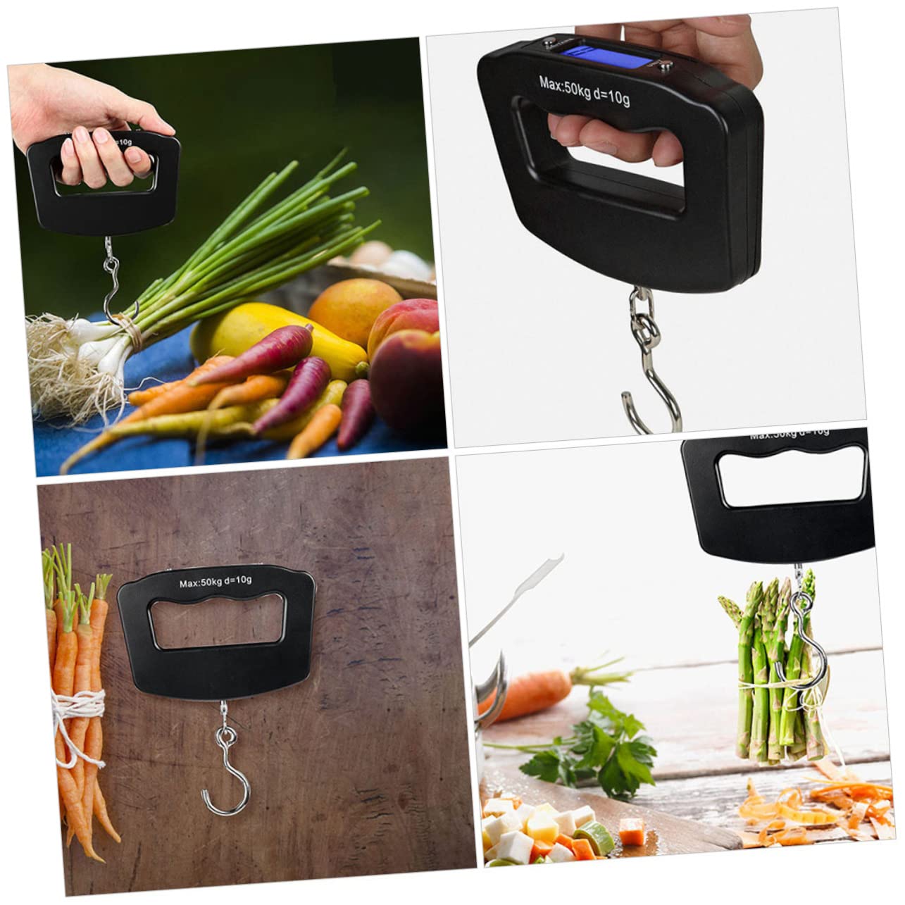 Hemobllo 2 Piezas Báscula Digital Portátil para Pesca y Equipaje Pantalla LCD Gancho Colgante Resistente Precisión para y Actividades
