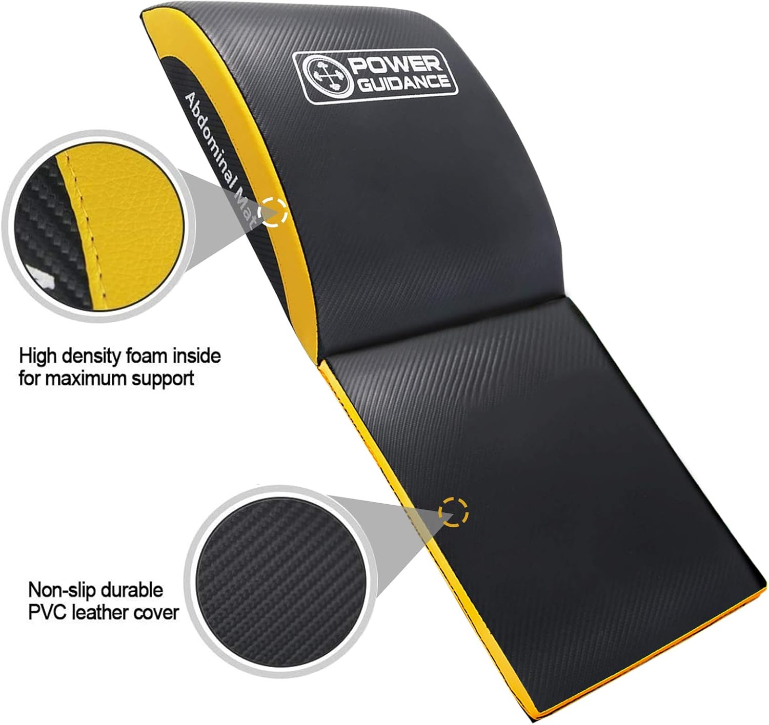 POWER GUIDANCE Ab Exercise Mat - Sit Up Pad - Abdominal & Core Trainer Mat for Full Range of Motion Ab Workouts (black, #2) : Sports & Outdoors
