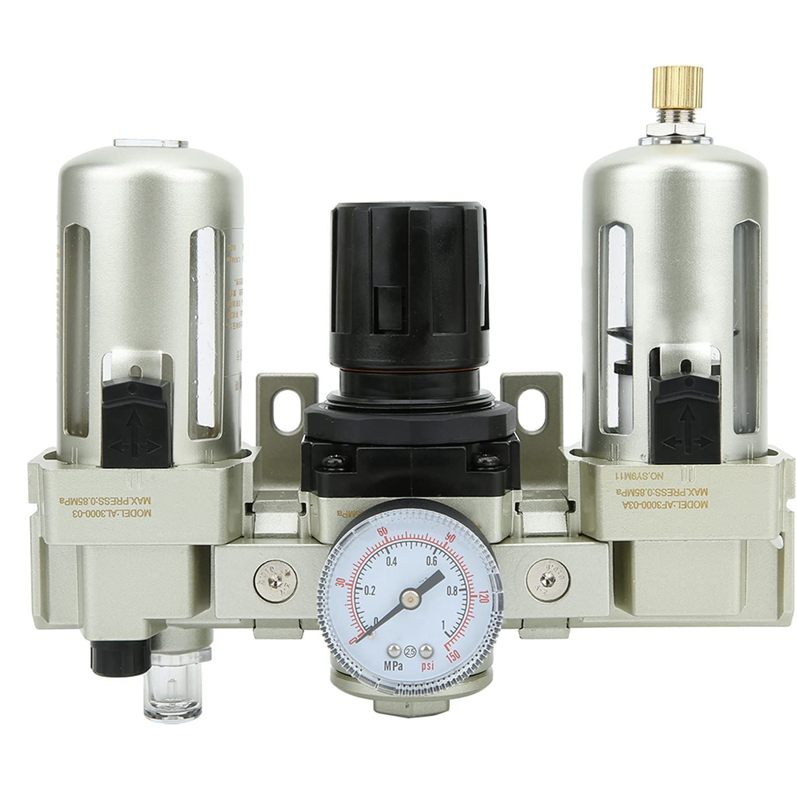 FTVOGUE Separatore Acqua Olio Drenaggio Automatico Filtro Compressore d'aria Separazione Gas-liquido in Tre Pezzi per Sistemi di Contenimento Liquidi Industriali con Filtrazione Aria-olio