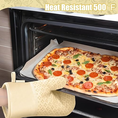 Miniatura 6 de Juego de paños de cocina y paños de cocina con guantes de horno, paños de cocina 100% algodón para cocina, manoplas de horno resistentes al calor de