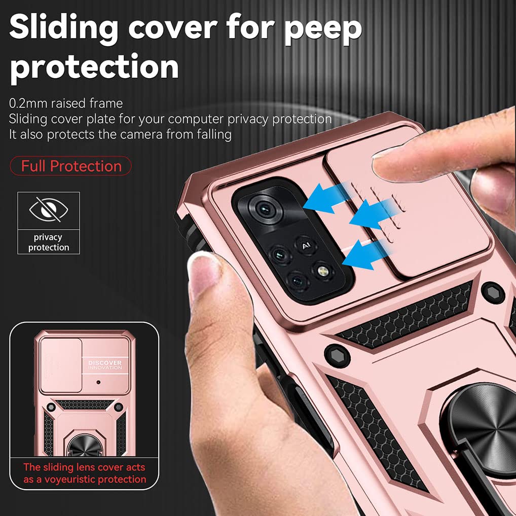 JOYTAG Cover per Xiaomi POOC M4 PRO 5G Nero Custodia con Pellicola Protettiva Vetro Temperato