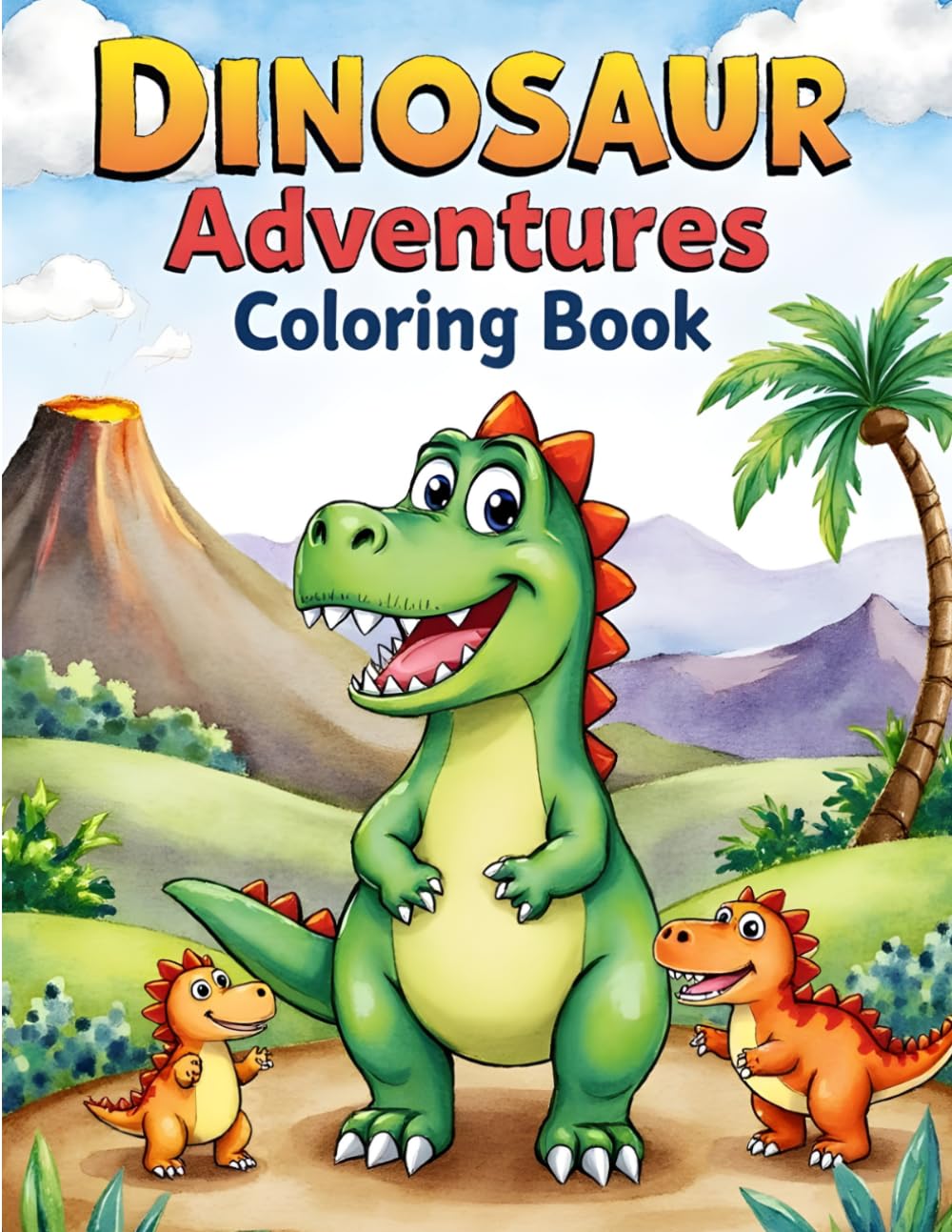Dinosaur Adventures Coloring Book (Fun & Easy Coloring Books For Kids)