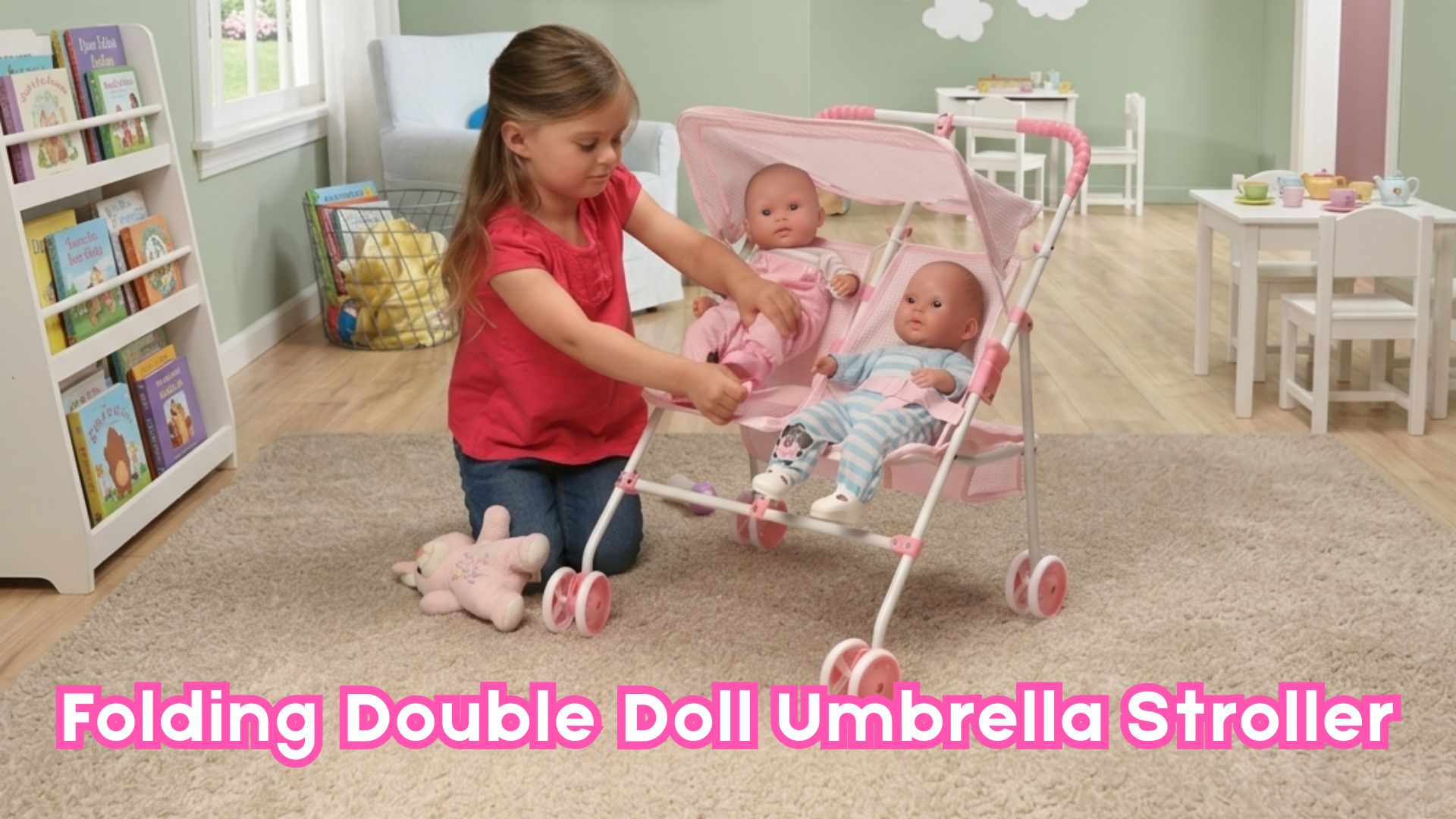 Amazon.com: Badger Basket Double Doll Stroller - Foldable Tandem