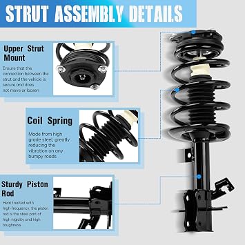 Front Struts Assembly w/Coil Spring, 172378 172379,Set of 2