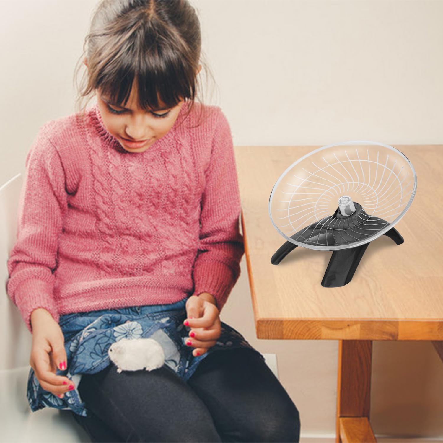 Reshiho Hamster Wheel Silent Hamster Exercise Wheel Running Spinner Hamster Flying Saucer for Hamsters Gerbils Mice and Other Small Pets (Black) - image 6