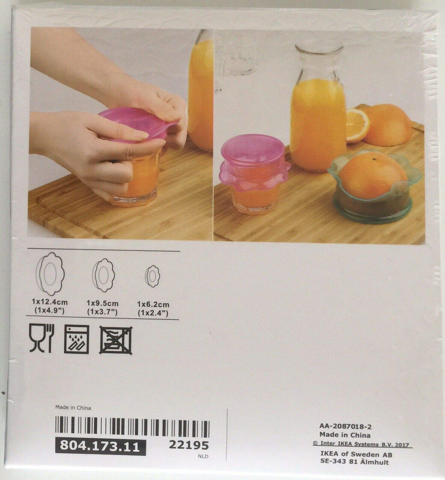Ikea OVERMATT Silikon Gıda Kapakları, 3'lü Set, Çok Renkli