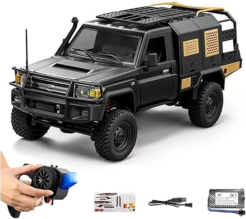 Miniatura 9 de YIKESHU MN82S - Camión rastreador de rocas RC escala 1/12, automóvil de control remoto todoterreno 4WD con luces LED, control proporcional de 2