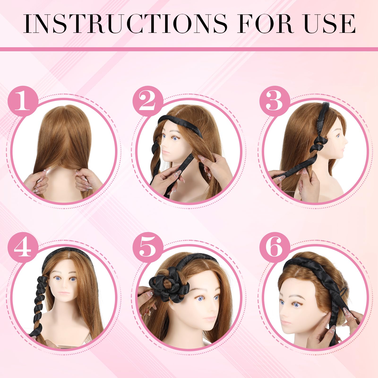 AOZUO Heatless Curling Rod Headband - Image 4