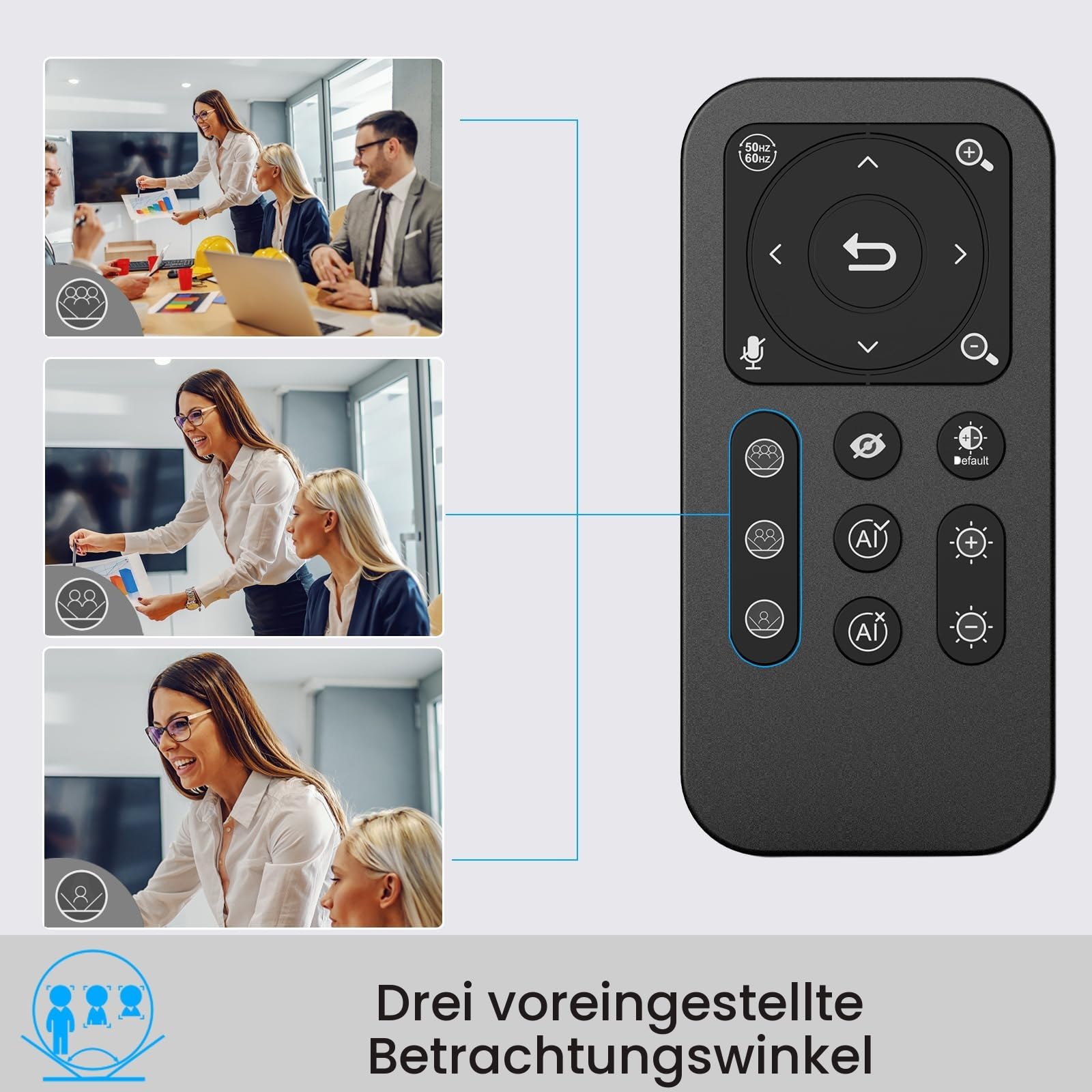 Angetube 4K Webcam mit KI-Verfolgung, USB 3.0 Streaming Kamera für PC/Mac | HDR, Dual-AI-Mikrofone mit Geräuschunterdrückung, ideal für Laptop, Videokamera für Meeting, Konferenzen, Live-Streaming