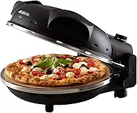 Ariete 917, Forno de Pizza Elétrico com Pedra Refratária antiadrente - Pizza em 4 minutos - Temperatura máxima 400° - 1200 Wats - Timer 30' - Preto - 220V