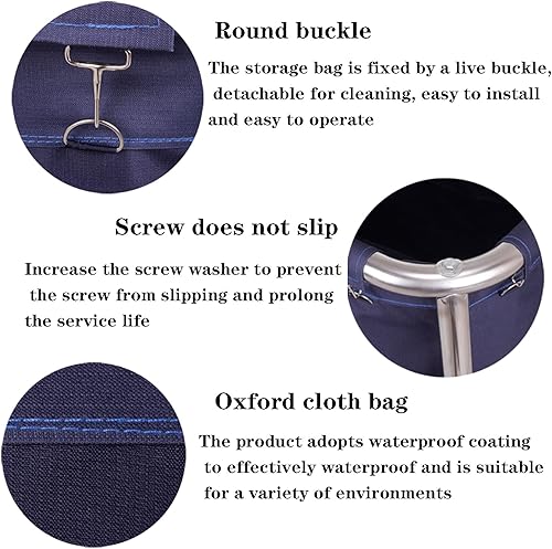 Miniatura 7 de Carrito de lavandería comercial con ruedas, 12 bushel (400 l) cesta de lavandería industrial grande resistente cesta de lavandería impermeable