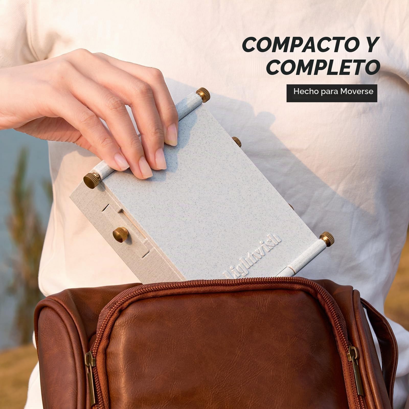 LIGHTWISH Caja de paleta de acuarela de viaje, kit de acuarela portátil todo en uno con 24 rejillas extraíbles vacías, paleta de cerámica hecha a mano, taza de acuarela e interfaz de soporte universal