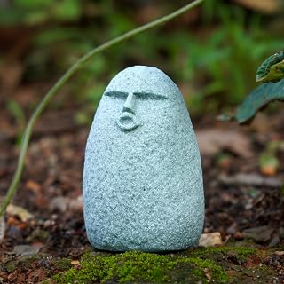 Daisylily Cute Stone Primitive Man Figurine - Funny Stoneman Statue for Garden, Home Decor, Fish Tank Ornament (Stone Man A)