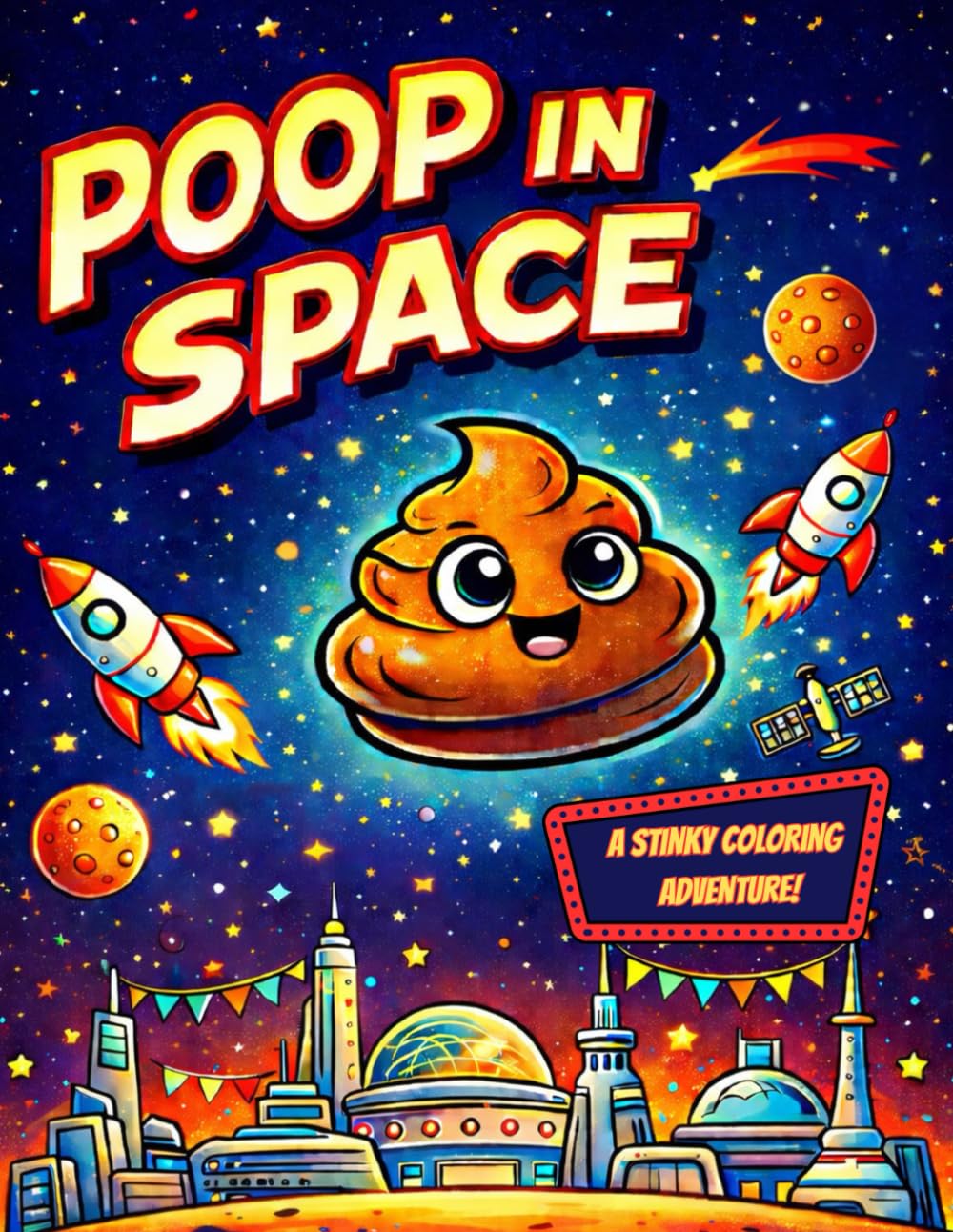 Poop in Space: A Stinky Coloring Adventure!