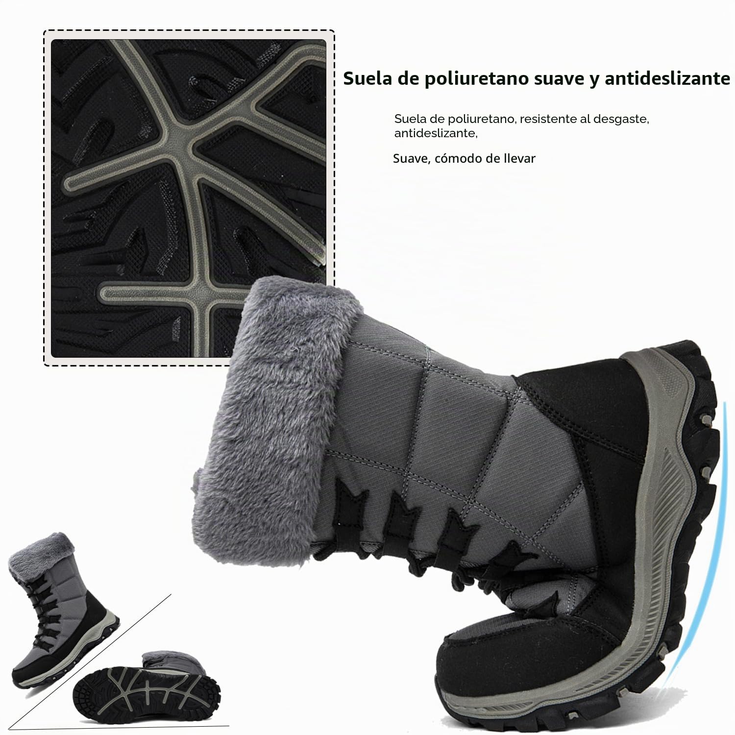 Botas de Nieve para Mujer Botines de Invierno Impermeable Forradas Calientes Boots Zapatos Outdoor Ultraligero Antideslizante