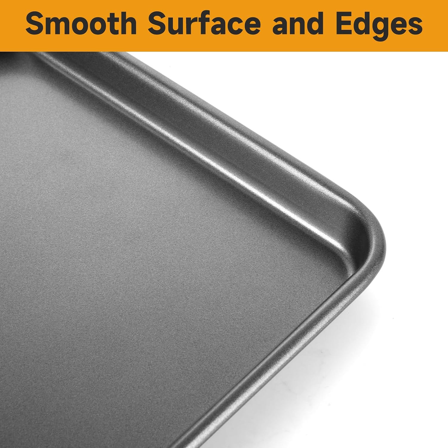 3Pcs Nonstick Baking Sheets, 9x13 Inch Baking Pan for Oven, Grey Carbon Steel Cookie Sheet for Cake Brownie Lasagna Casserole Bread