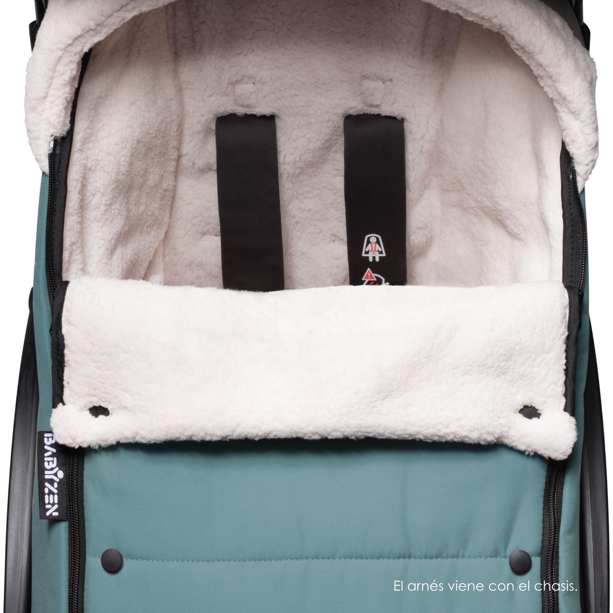 Saco BABYZEN YOYO, Aqua - Forro polar y capucha con cordón para mantener caliente al bebé - Incluye bolsa para viaje - Lavable a máquina