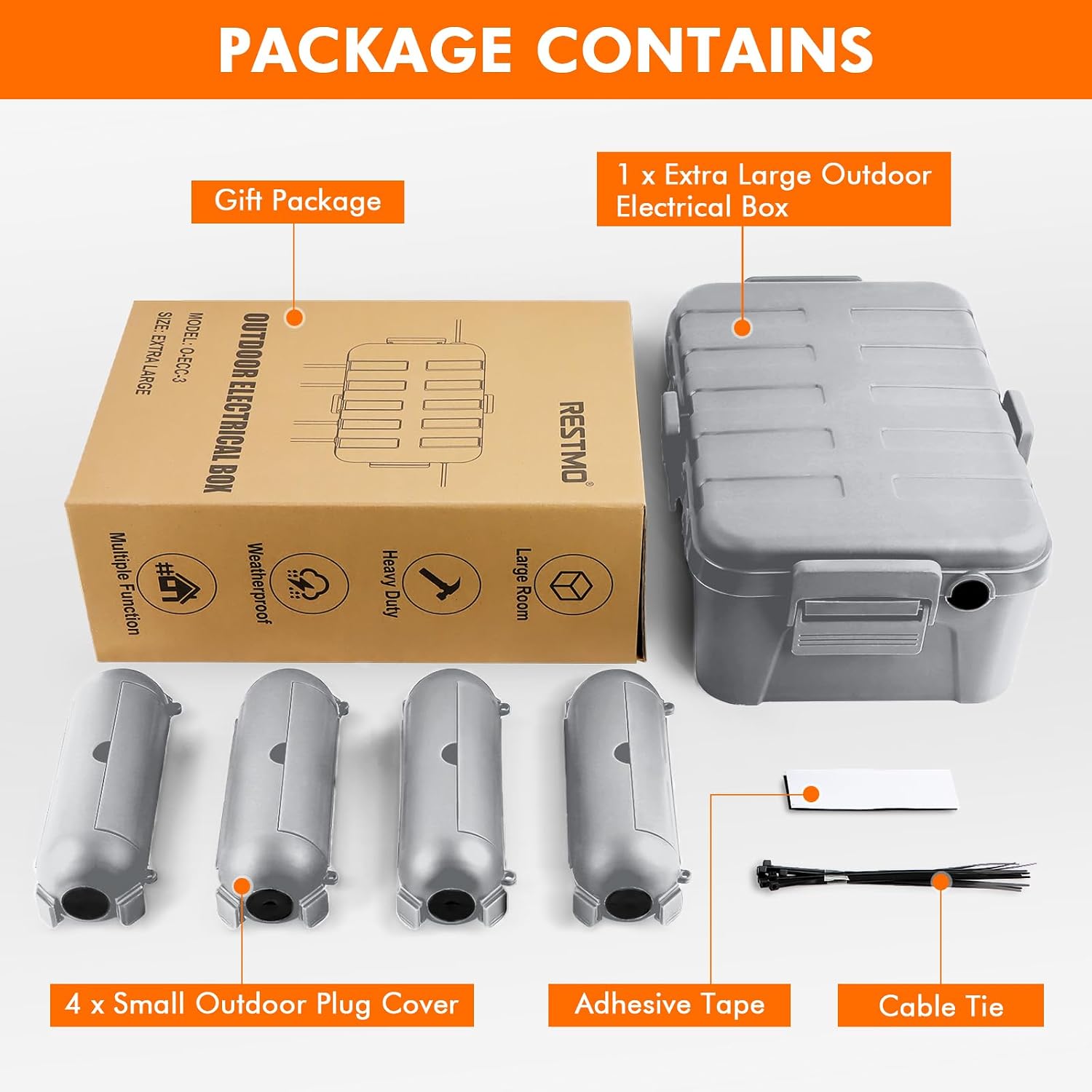 [5 Piece] RESTMO Outdoor Electrical Box Set（1 x Extra Large + 4 x Small） image 2