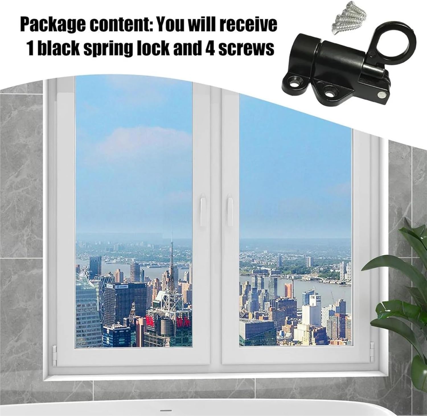 Self Closing Latch Spring Door Lock 6 Pcs Bolt Lock, Aluminum Alloy Spring Door Latch with Pull Ring(Silver)