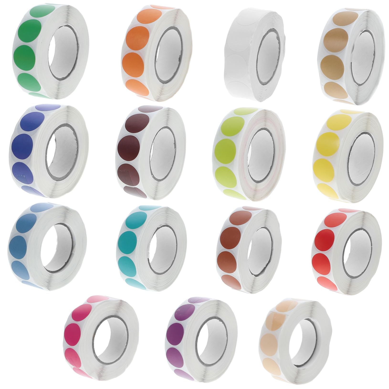 15 pièces Gommettes Autocollantes Rondes Couleurs Codage Étiquettes Auto-adhésives Pastilles Rondes Multicolores pour Organisation Classement et Projets DIY