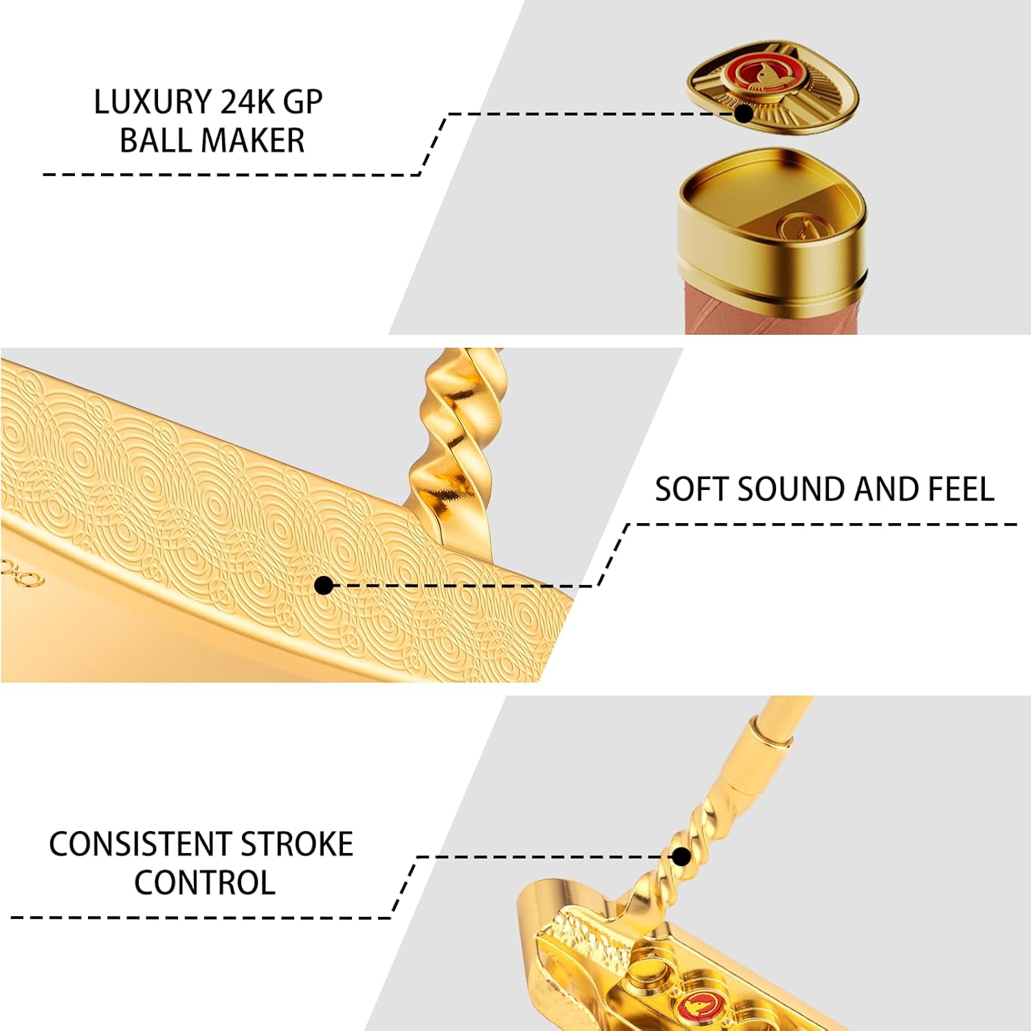 Honma Golf Putter for Men and Women, Blade Putter Shaft with Twist Neck, High MOI CNC Milled Precision Face, Right Handed, 33"/34"