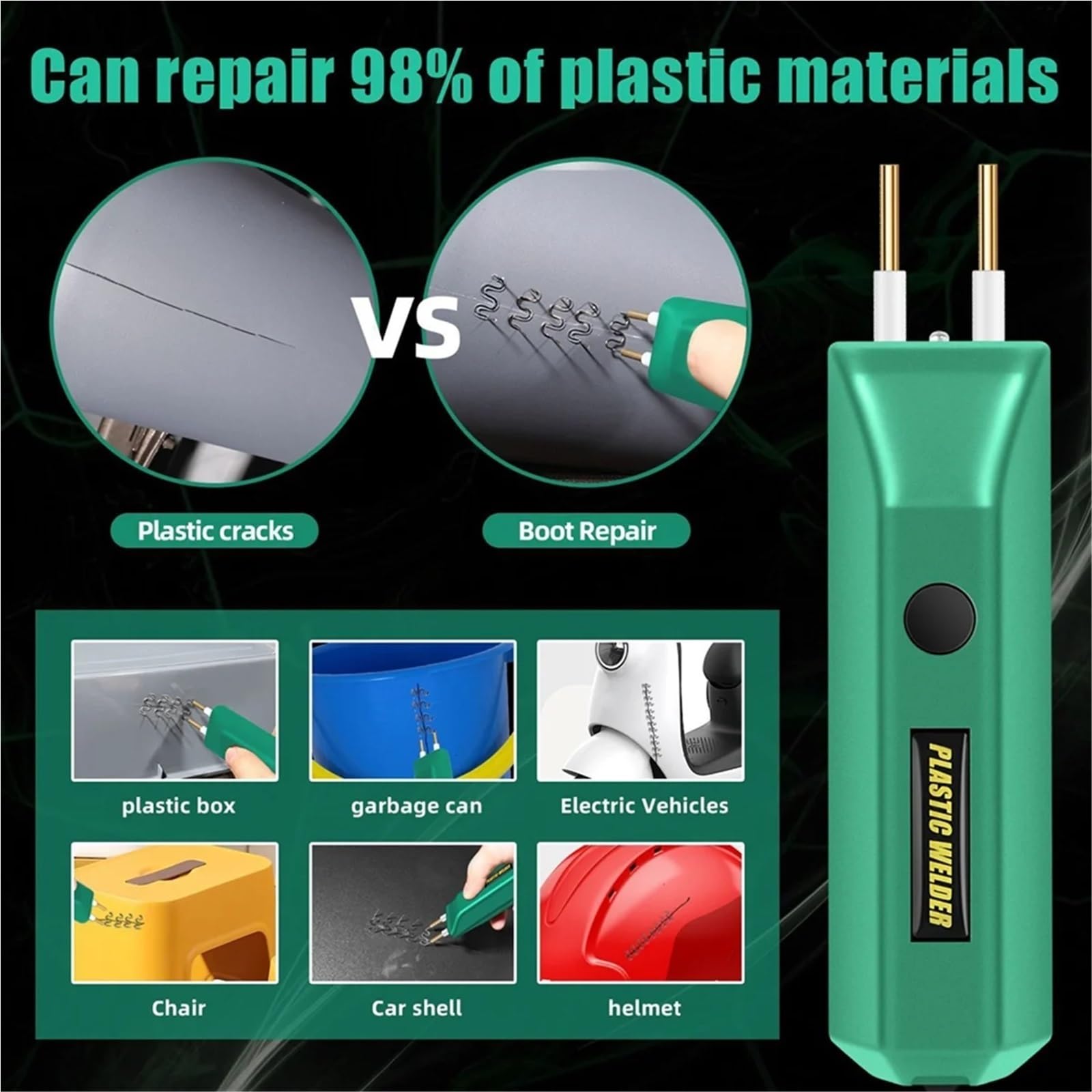 Zgrzewarka do plastiku Zestaw Spawalniczy Do Tworzyw Sztucznych 2w1 100W Przenośne MINI Gorące Plastikowe Narzędzie Naprawy Pęknięć Naprawa Zderzaka Samochodowego