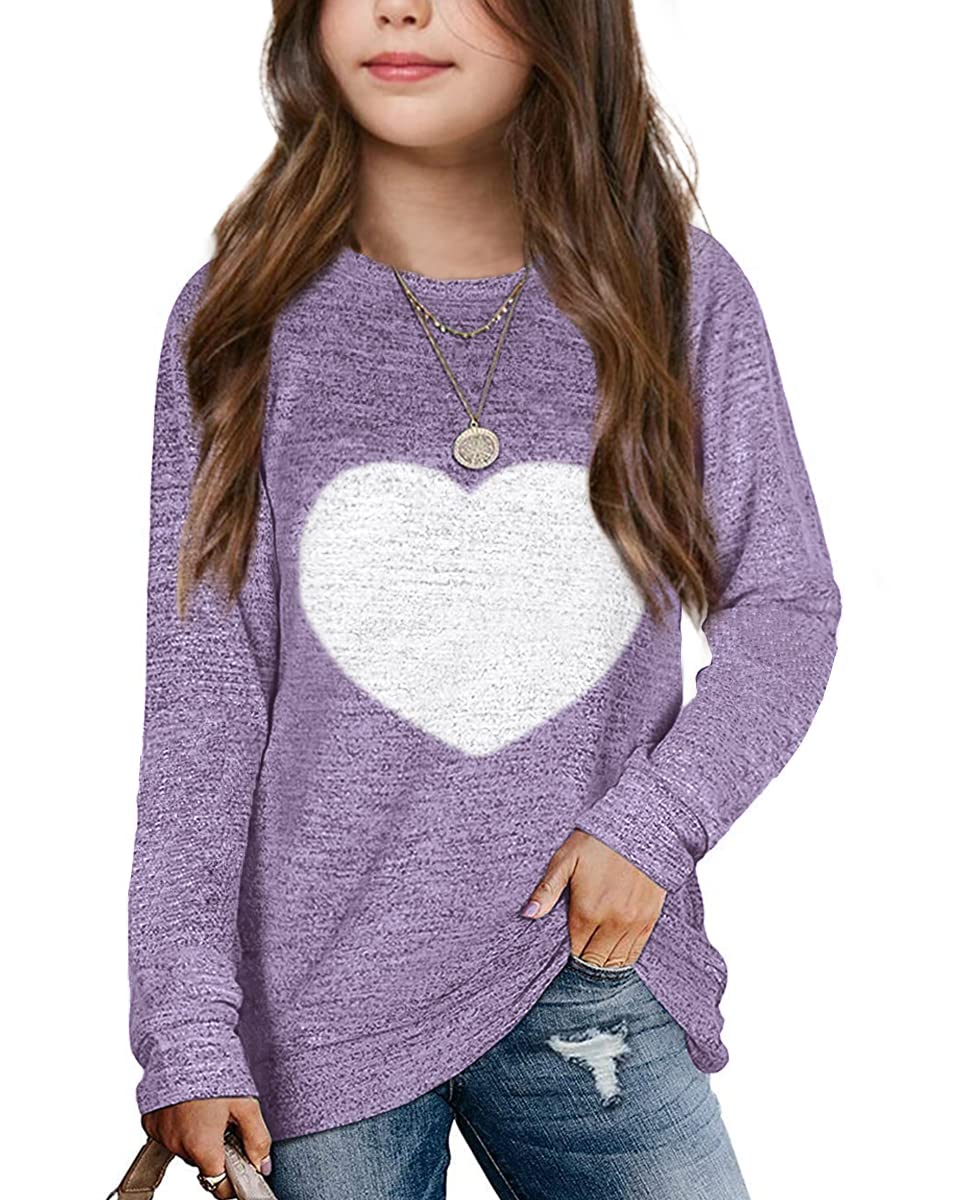 Apbondy Girls Shirts Casual Long Sleeve Crewneck Loose Sweatshirts