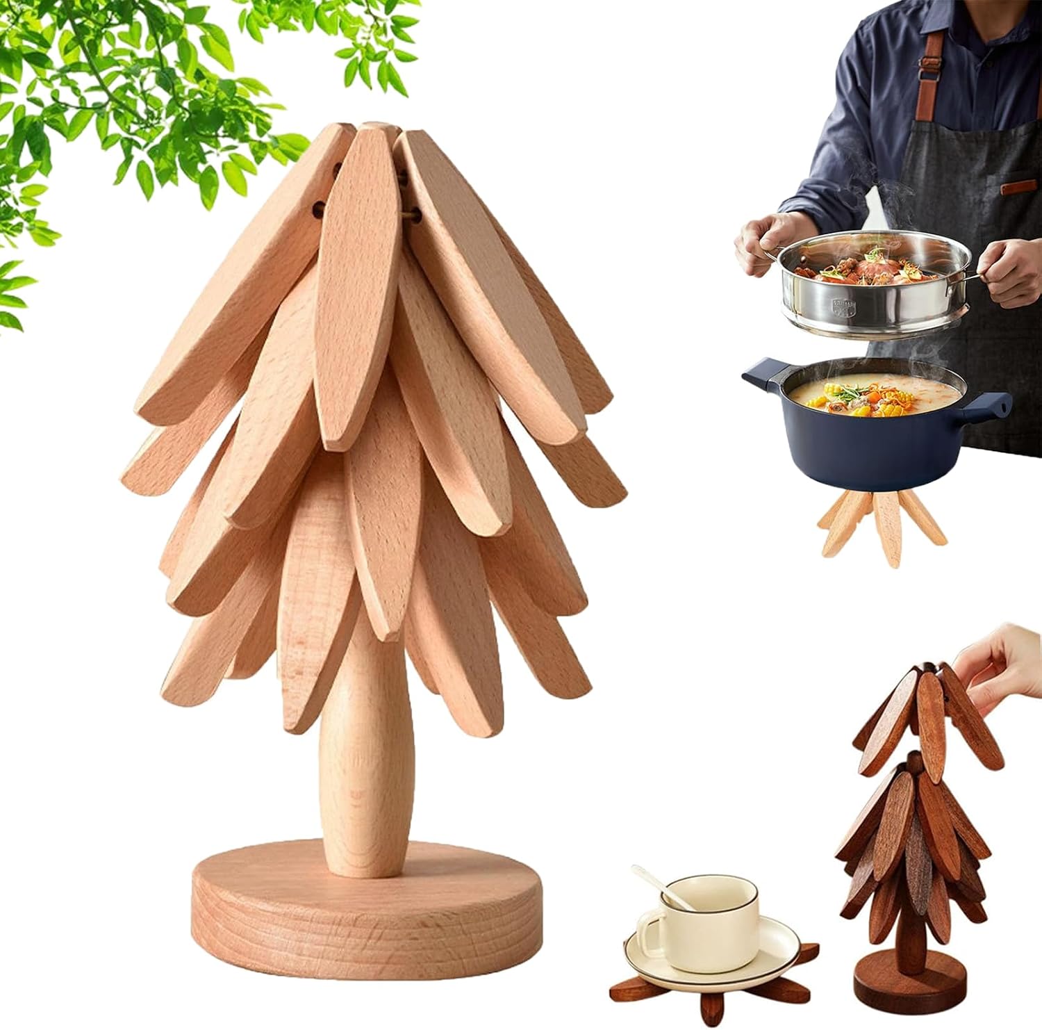 Trivett Tree Amazon.com: Natural Wood Tree Trivet Set, Zealburst/Sakesfor Christmas ...
