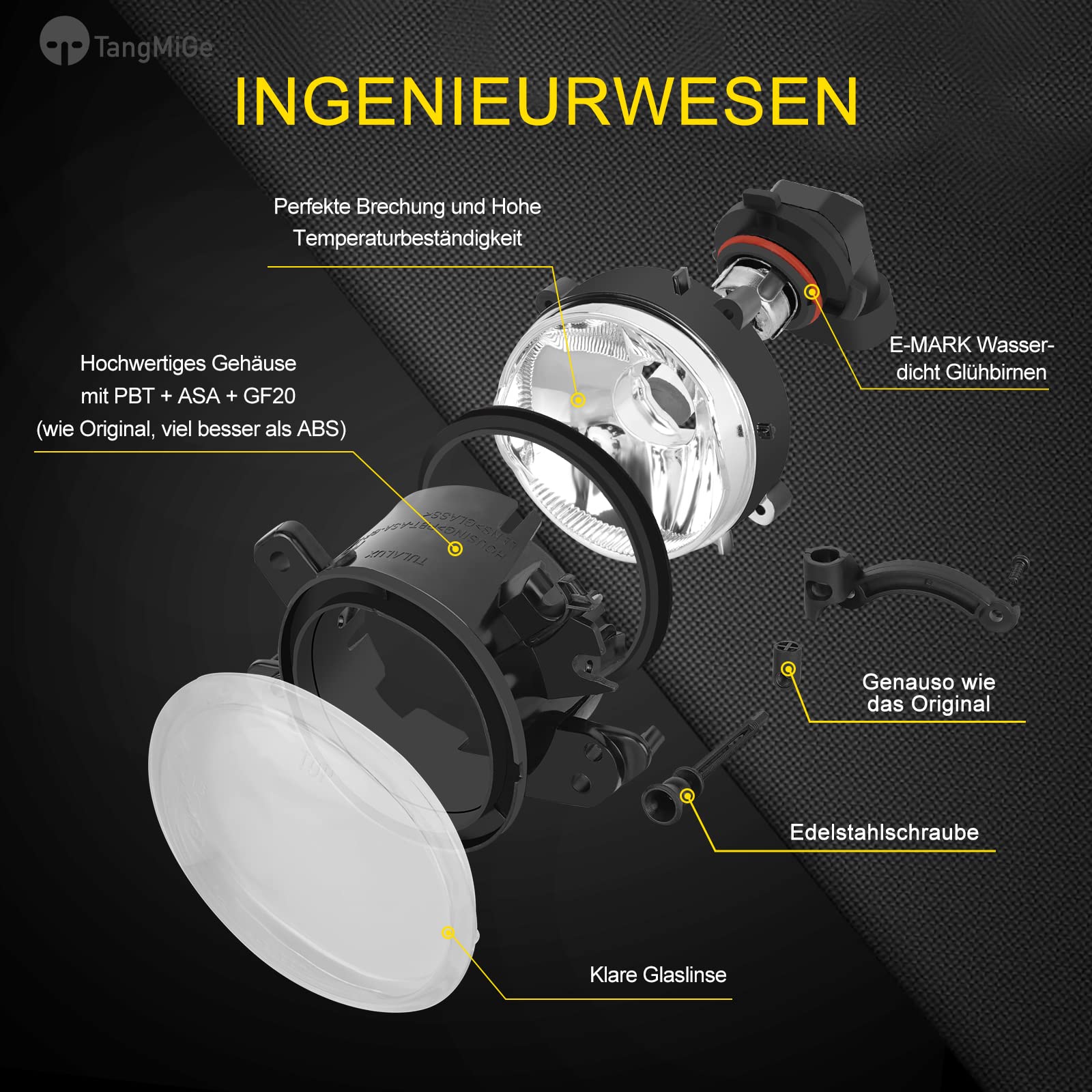 TangMiGe Nebelscheinwerfer für Mercedes Benz W169 W245 W204 S204 C219 W212 S212 C207 A207 X164 X156 X204 W164 W221 C216, SMART Fortwo (451) (Klar)