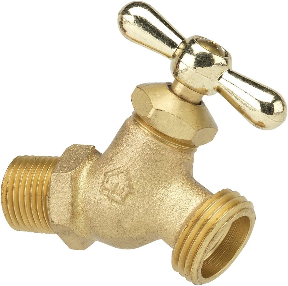 Homewerks, Brass, VHN-STD-F4B Hose Bibb with No-Kink Design, 3/4-Inch, Male Thread, 0.75-Inch