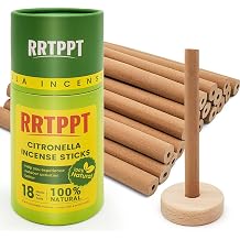 Hollow Citronella Incense Sticks with Natural Ingredients Citronella Lemongrass and Rosemary Oil Help You Better Enjoy Outdoor Life 18 Sticks