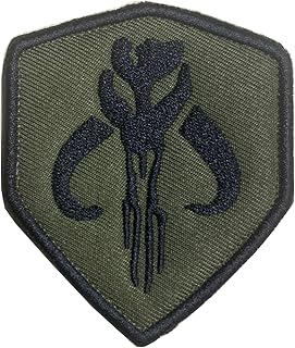 Movie Film Skull Mercenary Shield Hunter Military Embroidered Emblem Badge Patch Hook & Loop Tactical Patch for Backpacks Caps Jersey Jeans Jacket -Green