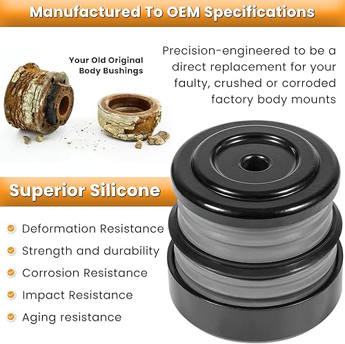 Miniatura 4 de Kit de montaje de cuerpo de silicona para Ford F-250 F-350 Crew Cab 2008-2016 Crew Cab Bujes de montaje de cabina de silicona superior para mejorar