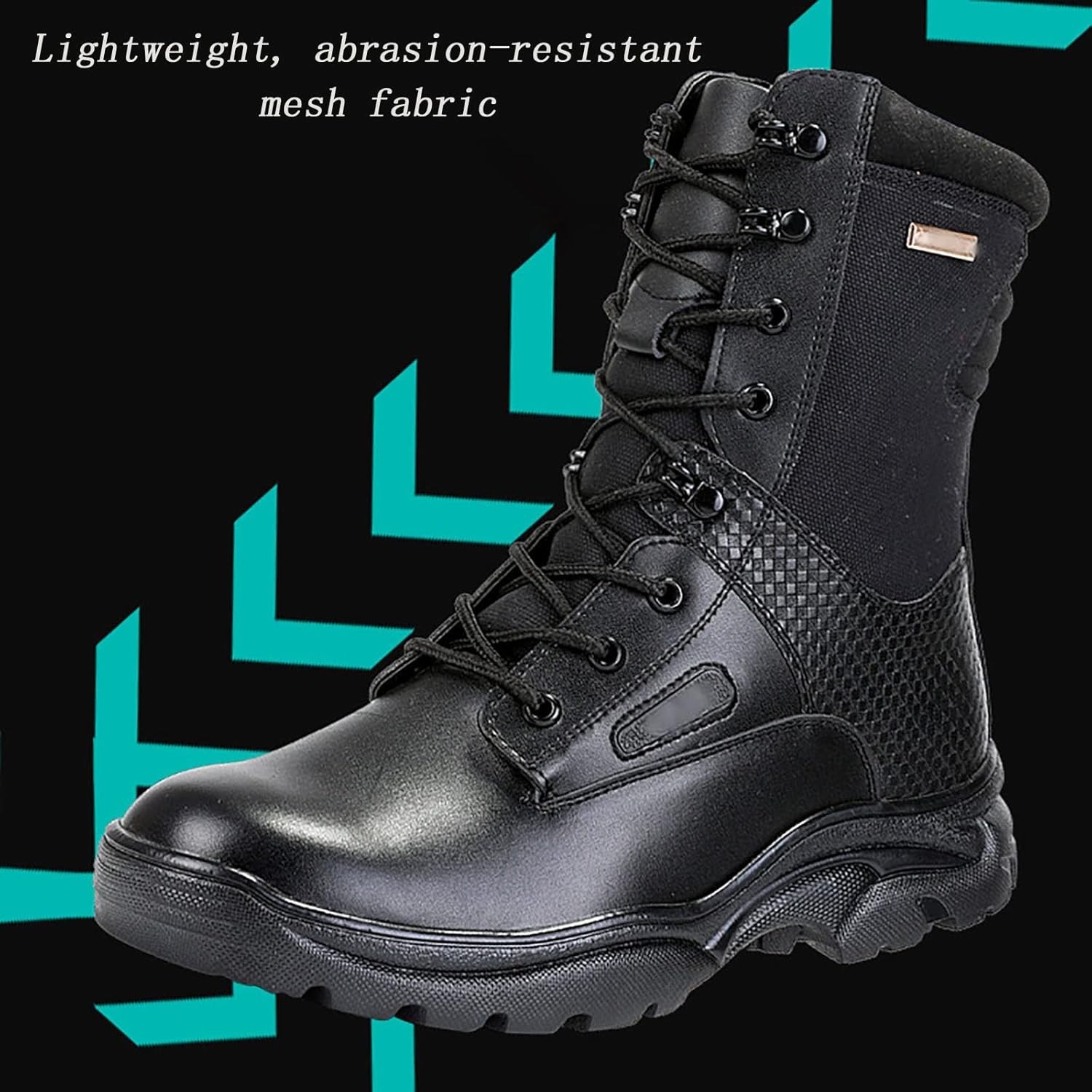 CLSQLXYJZC Men's High-top Desert Tactical Boots, Spring Autumn Lightweight Breathable with Zipper Outdoor Boots, Outdoor Waterproof Non-slip Hiking Work Boots