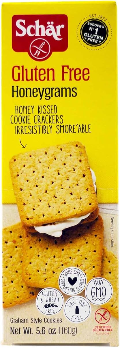 Schar - Honeygrams - Certified Gluten Free - No GMO's, Lactose, Wheat or Preservatives - (5.6 oz) 12 Pack